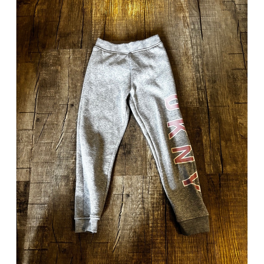 DKNY Kids Gray Logo Jogger‎ Sweatpants Size 6 Cotton Polyester Blend
